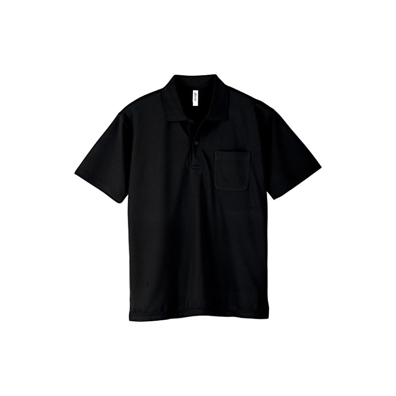 [Glimmer] Short-Sleeve 4.4oz Dry Polo Shirt [with Pocket] 00330-AVP Men's Black L