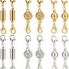 12pcs New Gold & Silver Magnet Connector Clasp Lobster Clasp DIY Clasps Jewelry Clasps Couple Bracelets