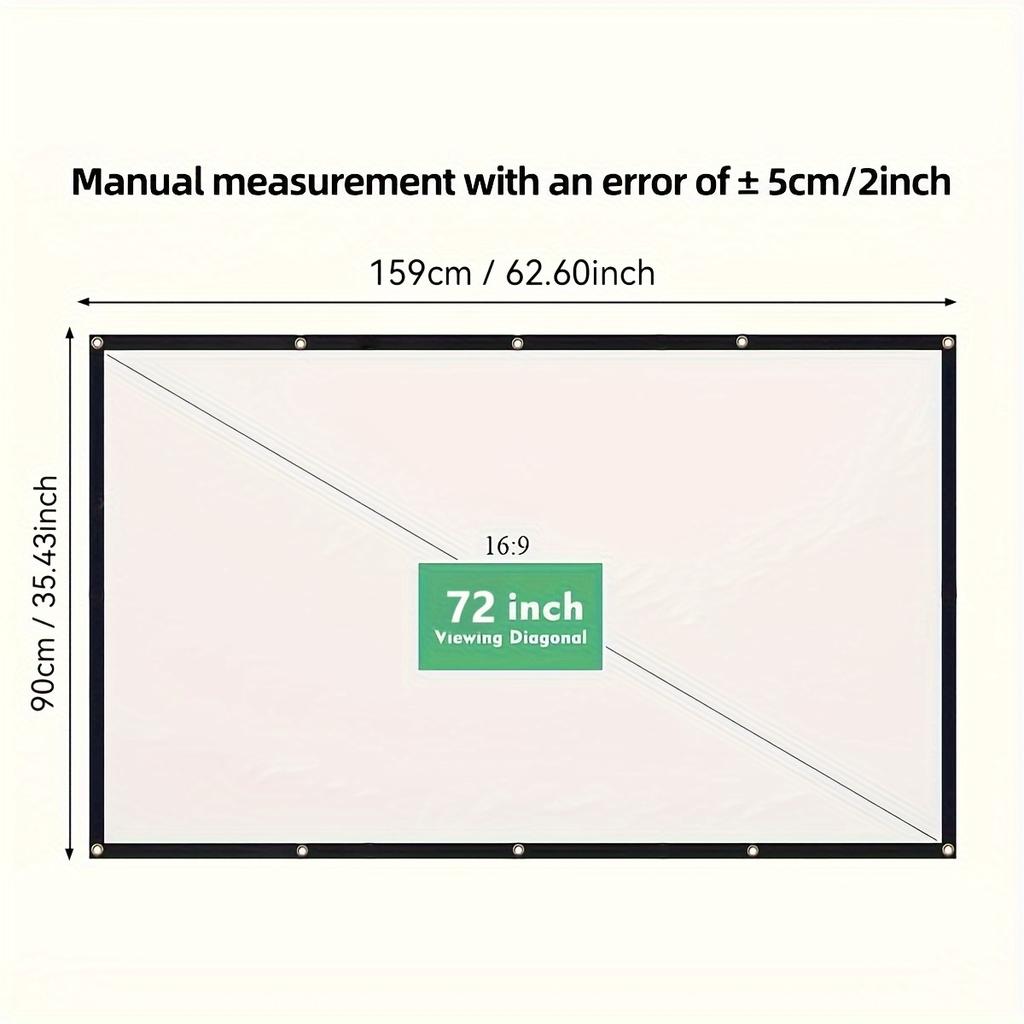 72 100 inch Simple Portable Projection Screen 100 inch Curtain High Outdoor Full HD 4K Projector Screen Curtain For Home Theater