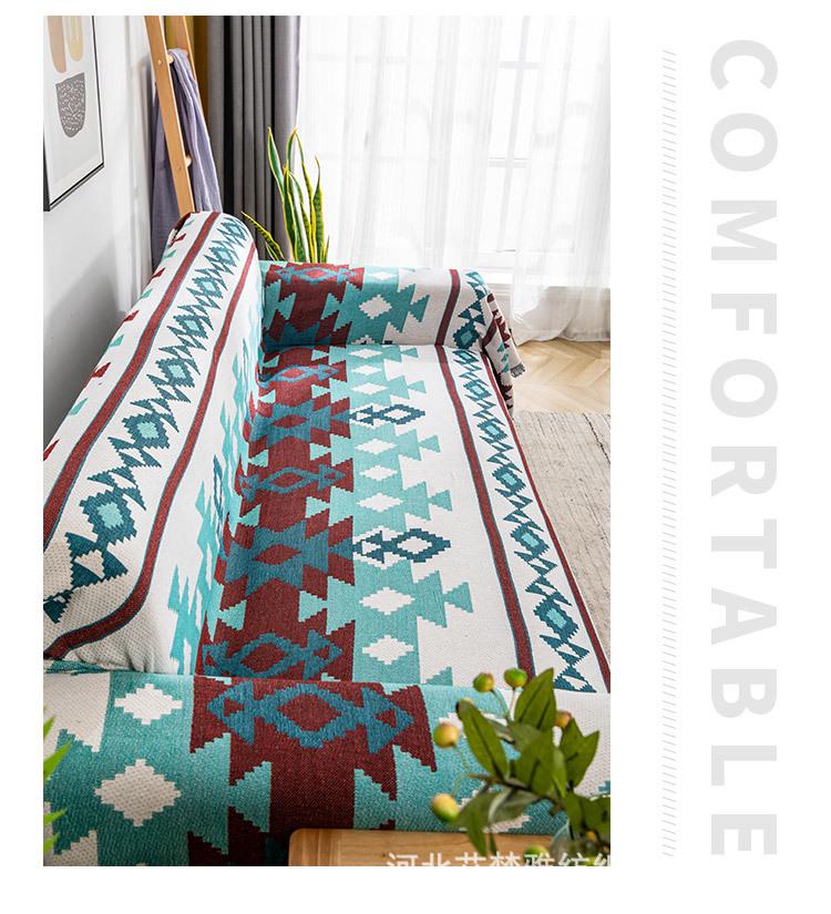 Nordic Double-Sided Full Cover Sofa Blanket and Cushion Cover Set