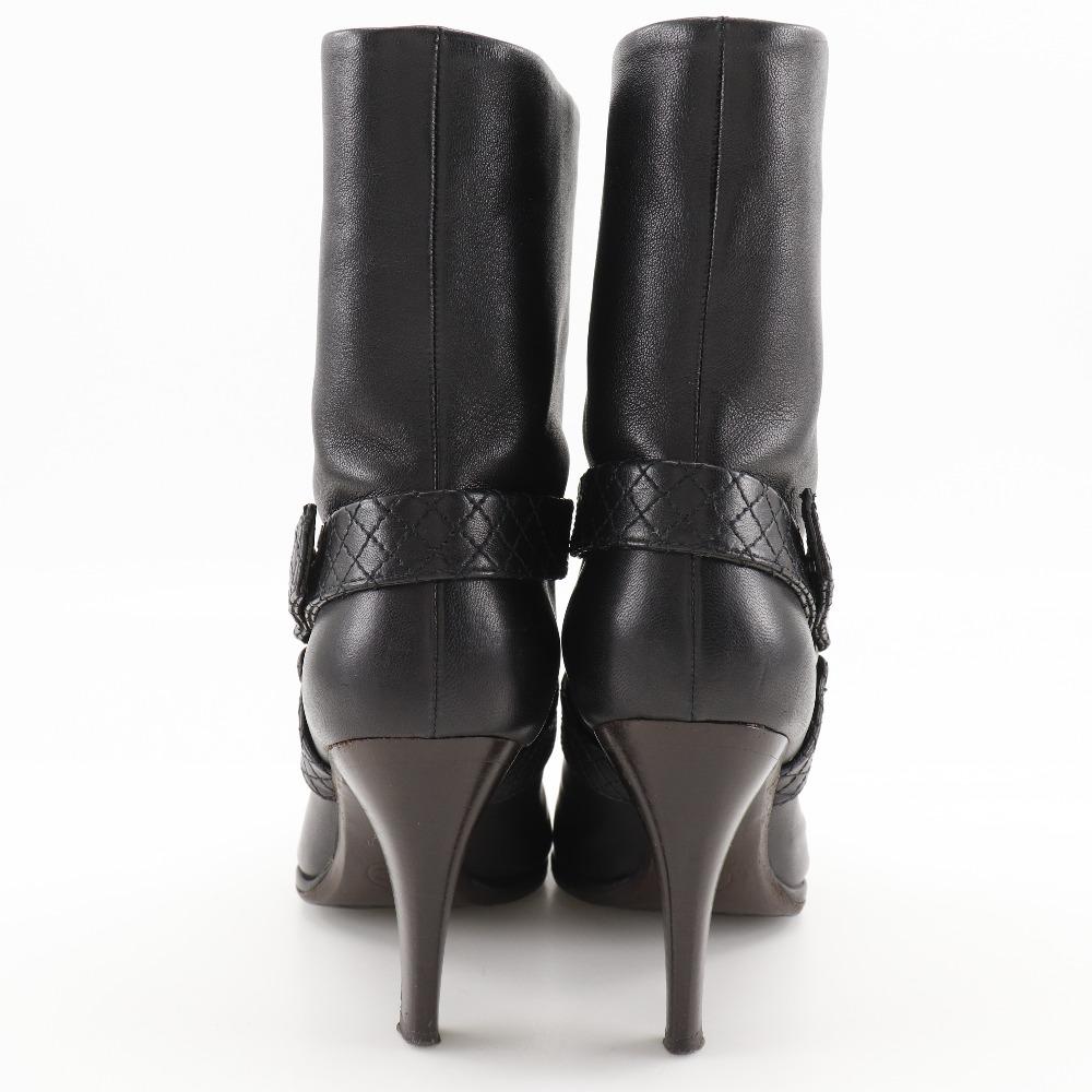 CHANEL COCO Mark boots Matelasse black leather Women Used