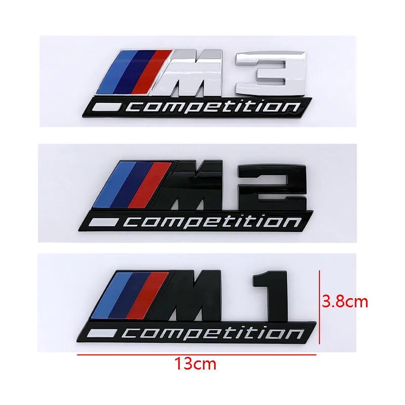 For BMW Car Rear Trunk Badge Sticker M1 M2 M3 M4 M5 M6 M7 M8 Competition Emblem Silver Modification Of ABS Badge