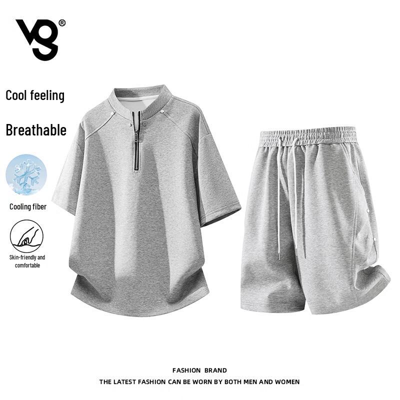 VUUG Men s Athletic T-Shirt  Cargo Shorts Set 2XL