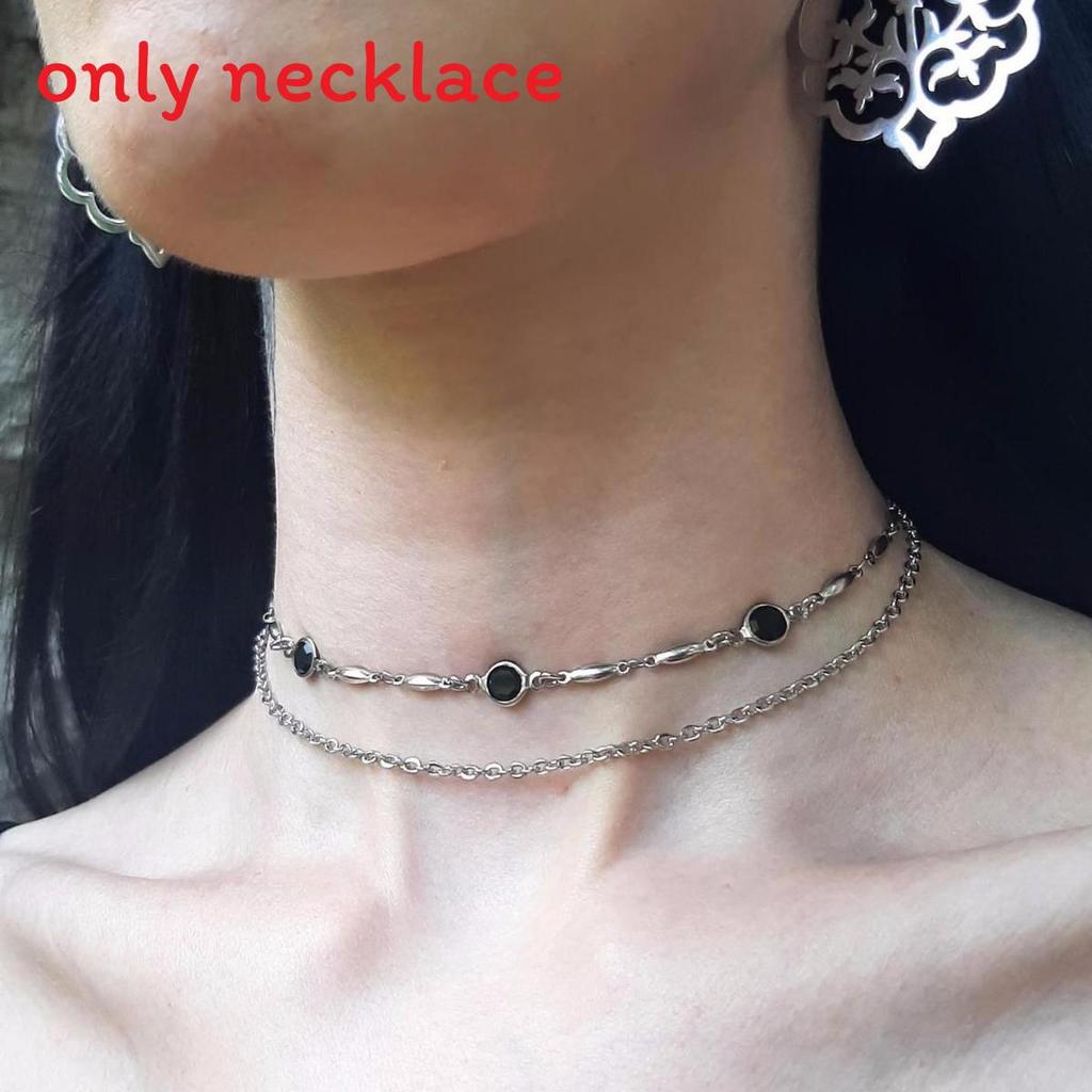 Black Gothic Jewelry Necklace With Alloy Pendant And Vintage Style For Ladies