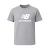 New Balance Men S ShorT Sleeve T ShirT Grey eSSenTial STacked Logo mT41502 Ag