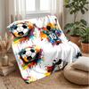 Soccer Player Art Theme Blanket Lightweight Warm Flannel Blanket Decorative Throw Blanket for Home Decoration