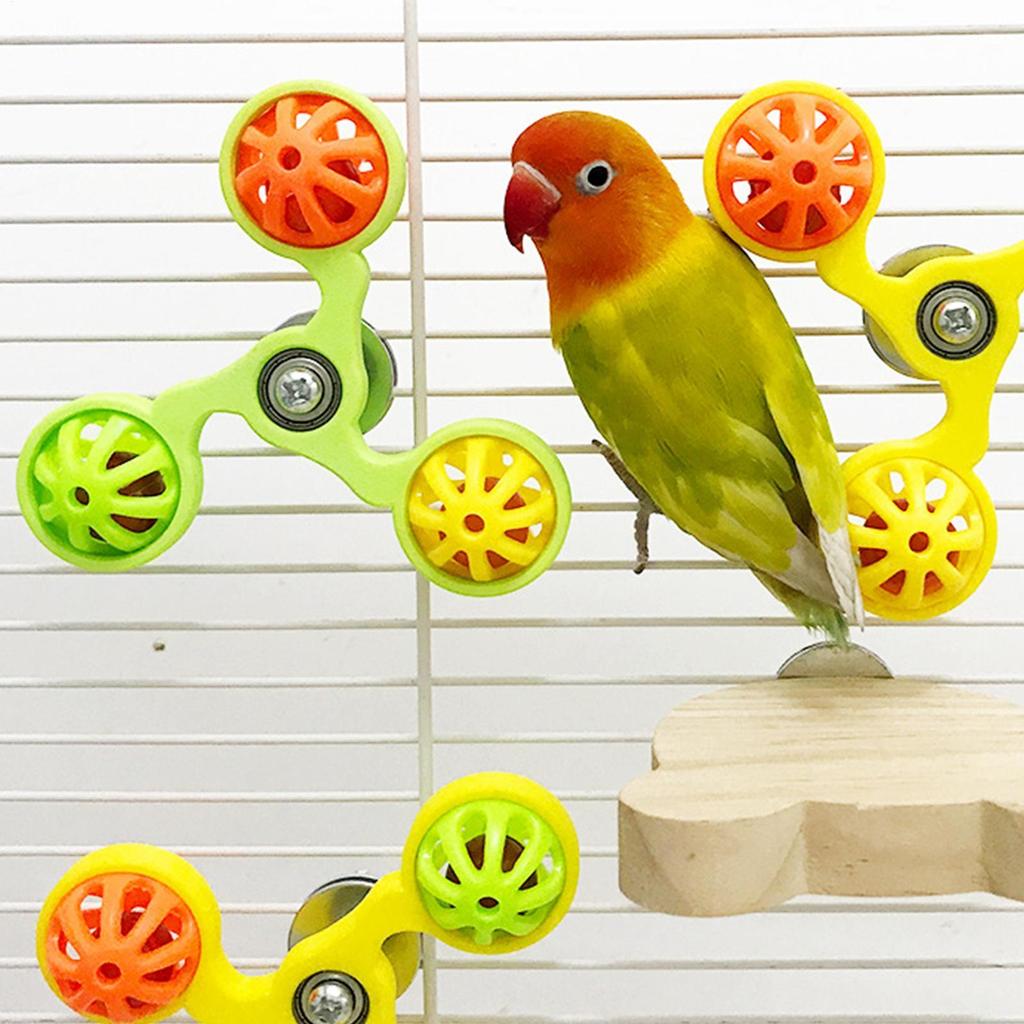 Papageienspielzeug Lustige drehende Windmühle mit 3 Glöckchen Vogelkäfigspielzeug Papageienbeißer Lustiges Glöckchen- und Rotationsspielzeug für Wellensittich, Conure, Unzertrennlichen