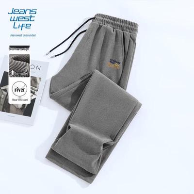 JEANSWEST LIFE Men's Spring/Autumn Chenille Straight-Leg Casual Pants