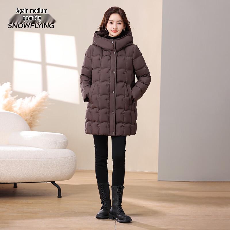 XueZhongFei Women's Hooded H-Shape Down Jacket