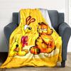 1pc Garfield Cartoon Comics Flannel Blanket, Soft Skin Friendly with Digital Printing, Various Sizes Available for Family, Friends, Birthday