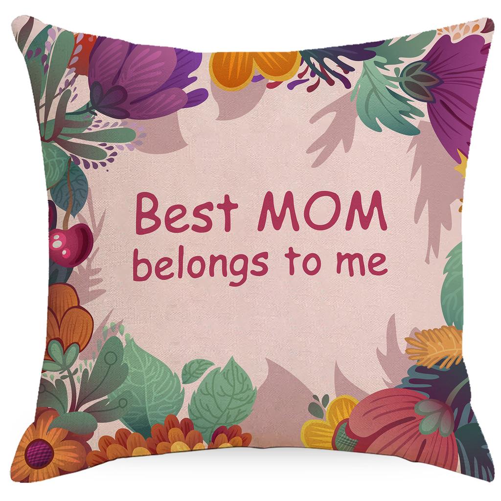 New Mother's Day Line Printed Pillow Cover Pink Love Home Sofa Bedside Pillow Cover