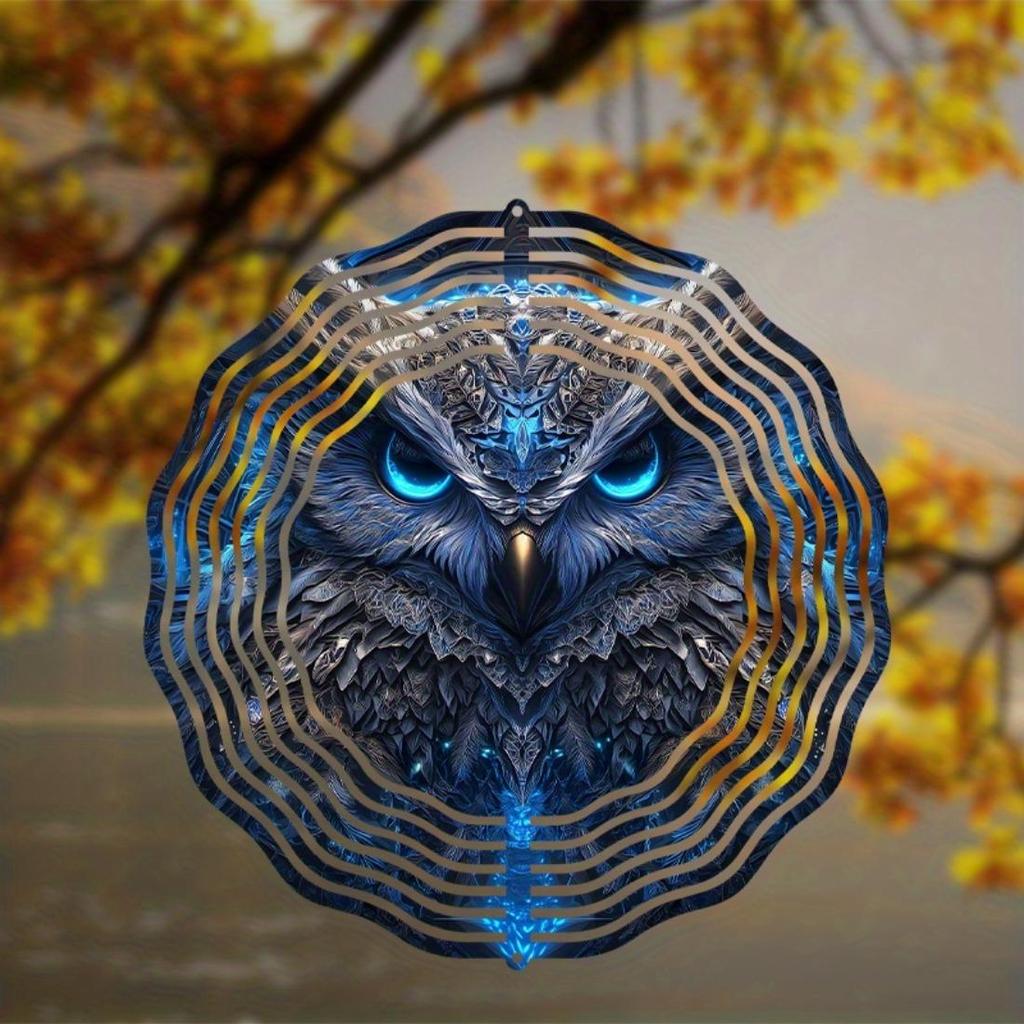 Hanging Wind Spinner Featuring an Eagle Design, This Dynamic Art Wind Chime Comes with a 360° Hook
