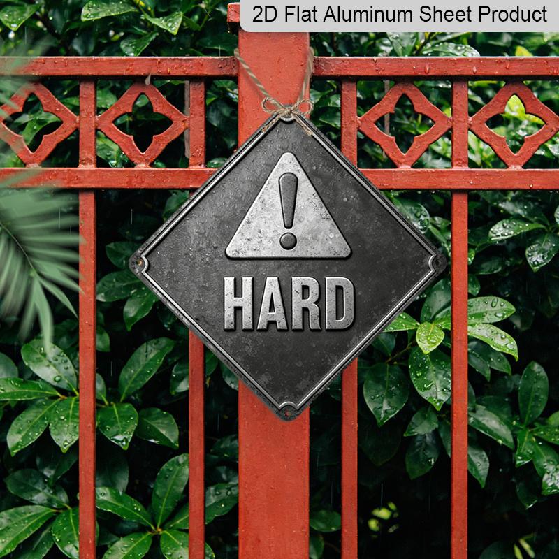 2D Flat - 1pc Hard Object Warning Theme, Decorative Gift for A Colleague, A Vintage Metal Sign, Suitable for Decorating Gyms, Garages, Warehouses