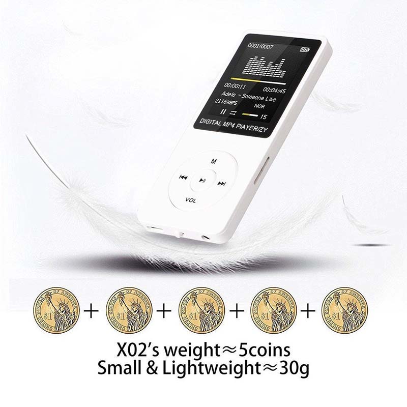 New Sports MP4 MP3 Music Player Mini Portable Student 1.8 Inch Screen Card Slot MP4 Data Cable Earphone