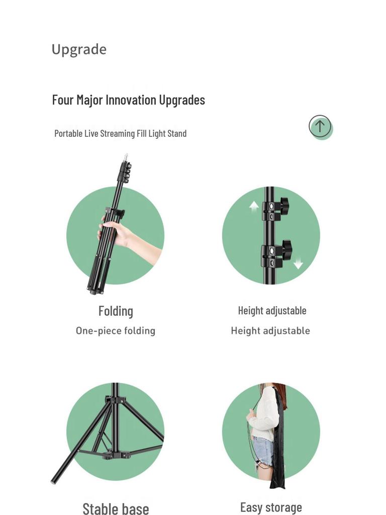 Doldurma Işığı ve Termometreli Bluetooth Tripod - Canlı Yayın ve Fotoğrafçılık İçin Yere Basan, Teleskopik Cep Telefonu Tutucu
