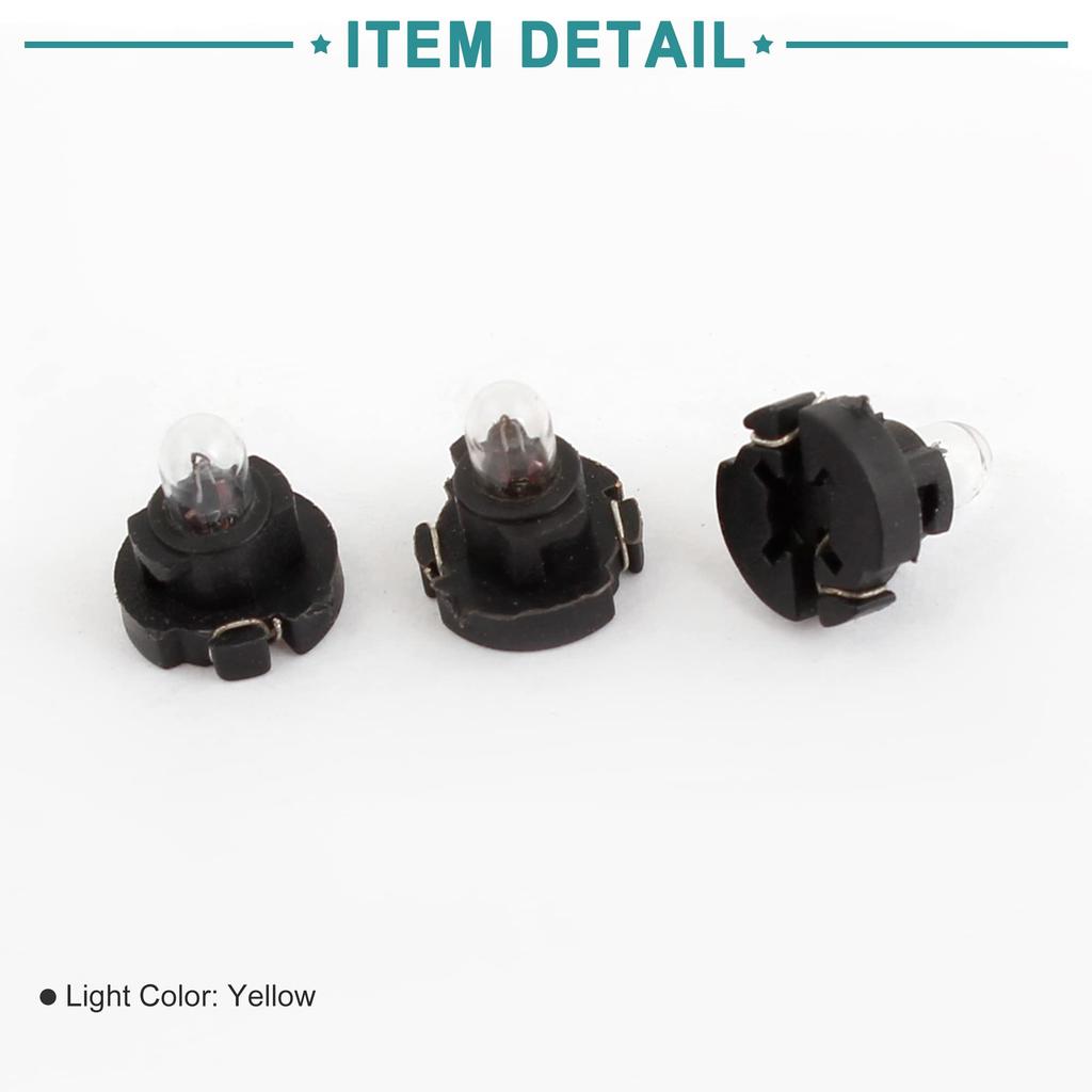 ACROPIX Light Bulb Auto Dashboard Indicator Side Light Internal T3 1 Yellow Black 10pcs