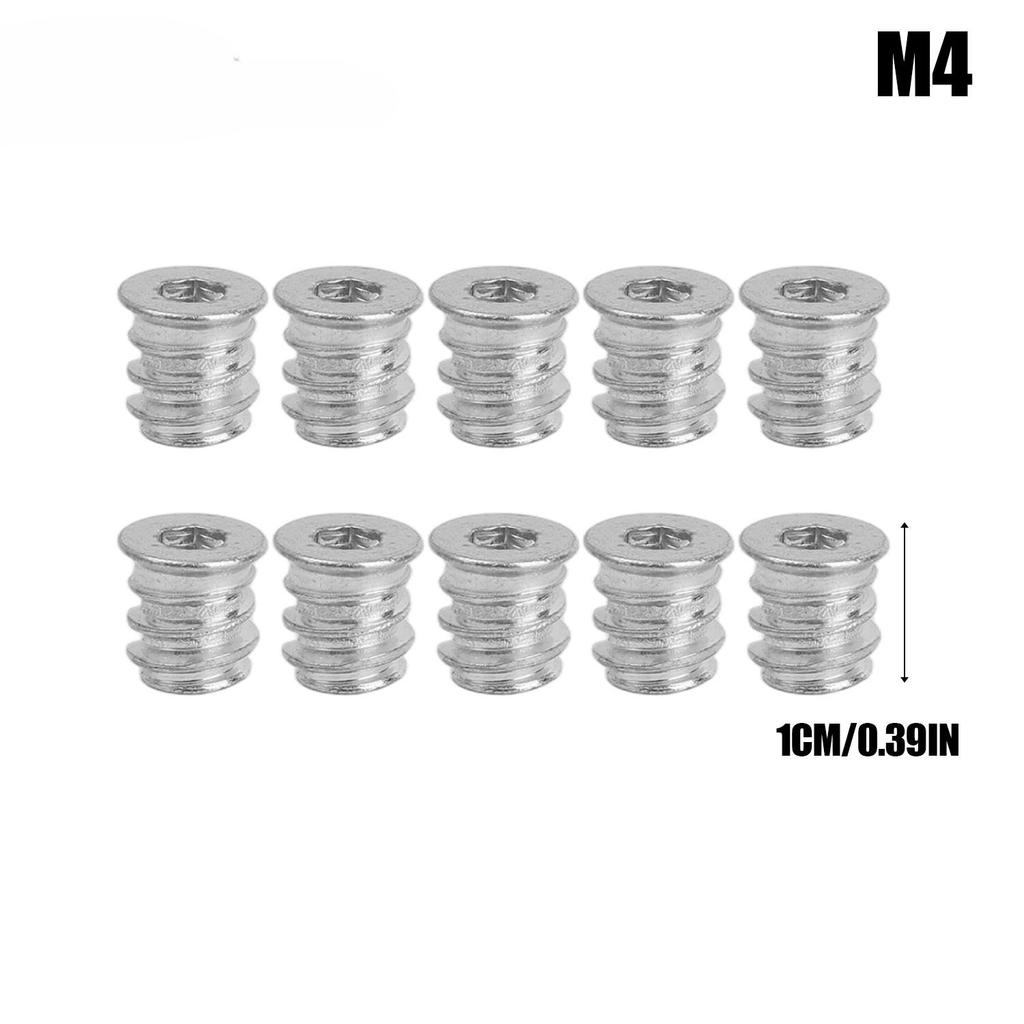 1050X Threaded Inserts Wood Insert Nuts Carbon Steel Woodworking Nuts Inserts Wood Bolt Furniture Screw Hardware Hexagon Nuts