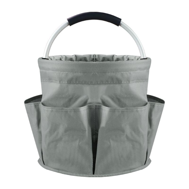 

1Pc 17L Portable Garden Tool Storage Basket Large Capacity Multiple Pocket Folding Basket Outdoor Picnic Hand Basket Beach Bag сірий колір