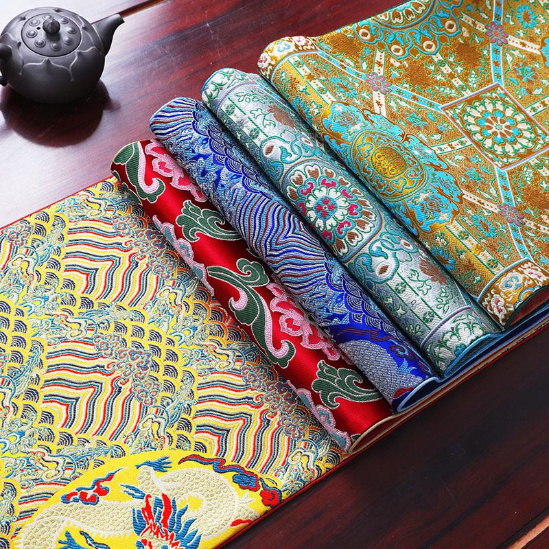 Chinese Style Table Flag Cloud Brocade Satin Table Flag Classical Tea Table Table Cloth Strip Cloth Tea Table Tea Mat Bed Flag
