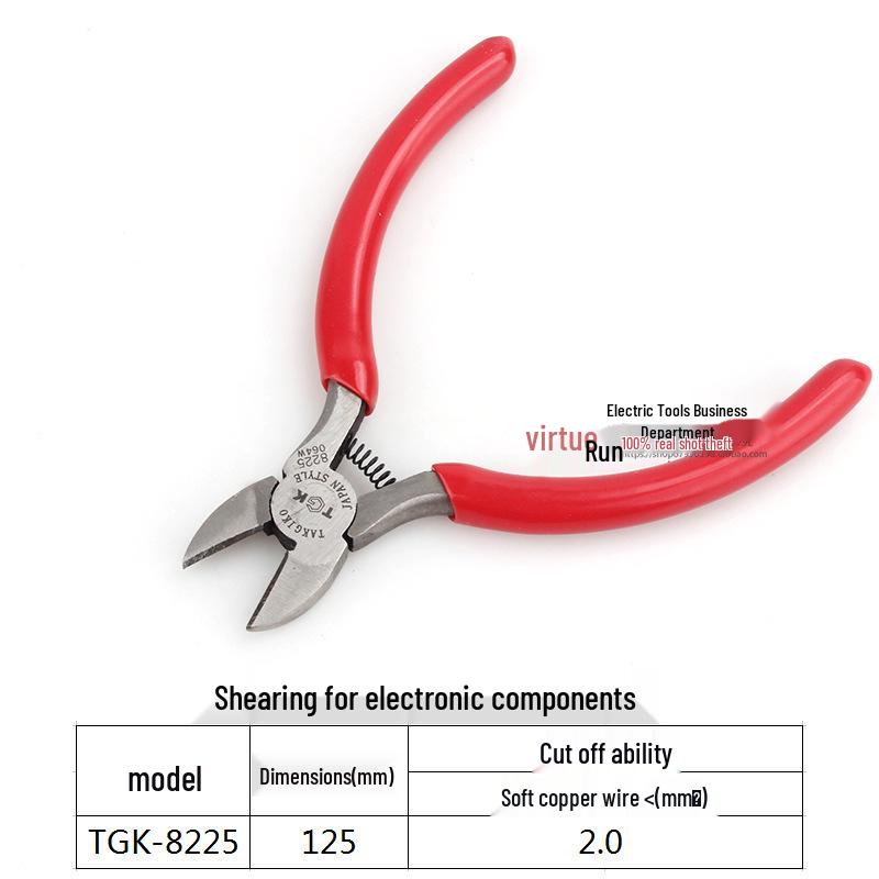 TGK-8222/8205 Water Pliers 5-6 Inch, Electronic Diagonal Cutters, Angled Jaw Pliers, Lead Cutter.