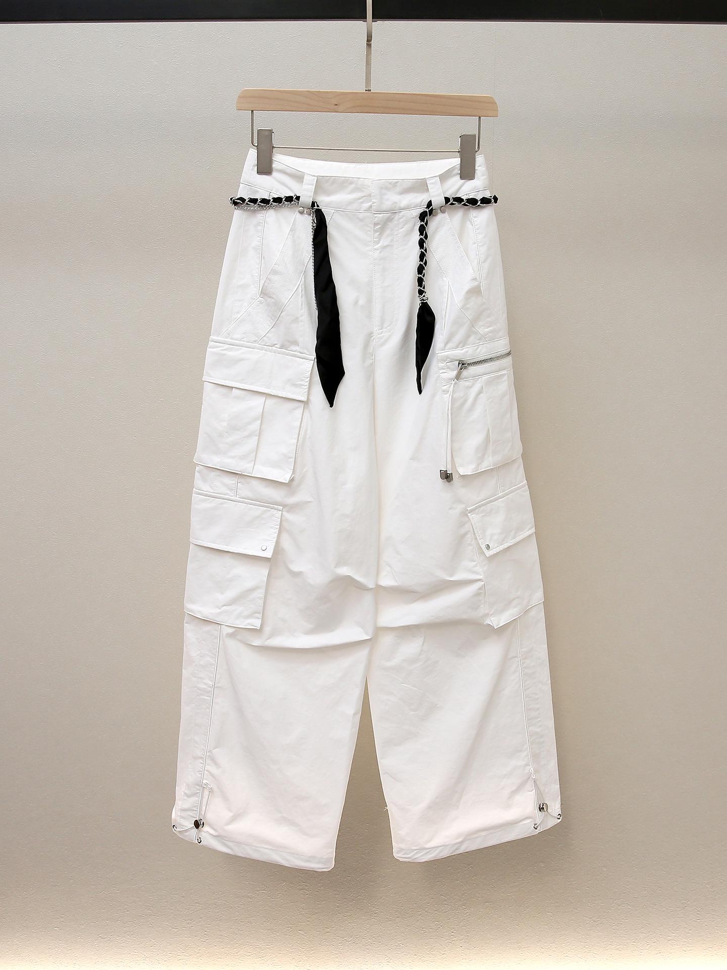 

Women s Autumn French Workwear Style A-Line Wide-Leg Pants with Pockets M