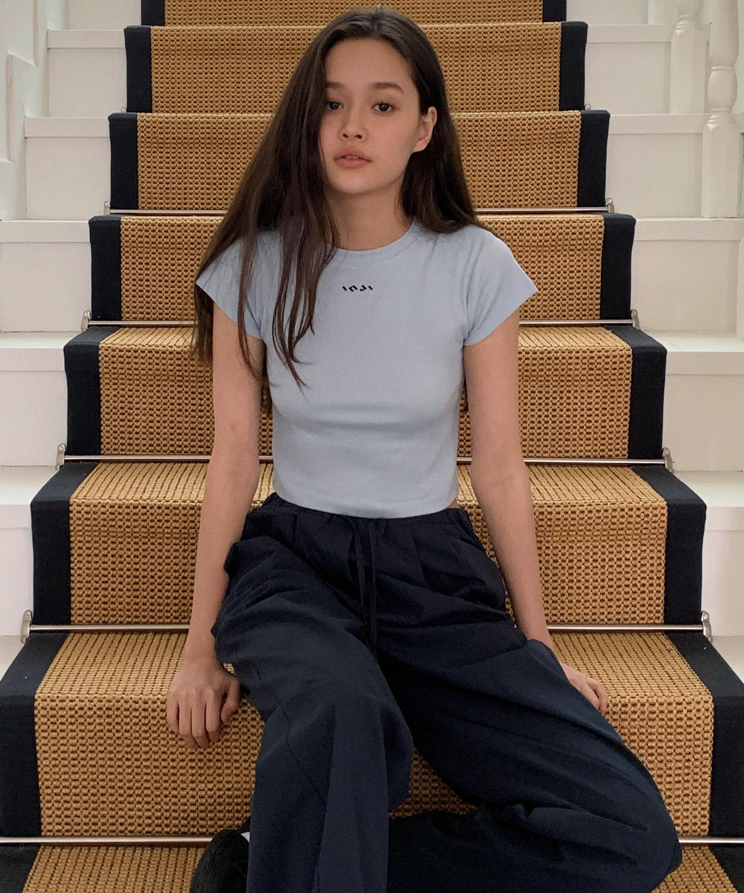 Ingi Active Ribbed Logo Baby Tee Sora One