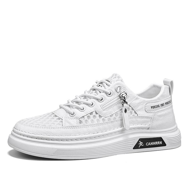 

Men s shoes summer new breathable hollow mesh thin net shoes sports and leisure students street fashion trendy shoes board shoes 44