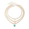 Accessories, Simple Ethnic Baroque Imitation Pearl Necklace Women, Versatile Heart-Shaped Turquoise Chain Necklace