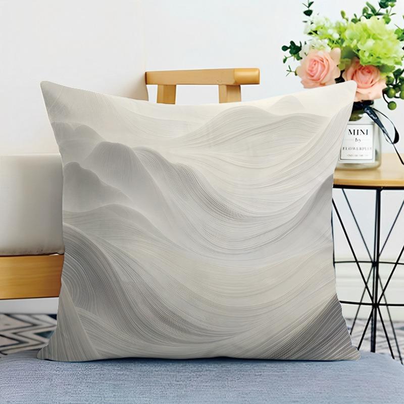 Dekorativer Kissenbezug mit Landschaftsdruck im chinesischen Stil Schlafzimmer Wohnzimmer Quadratischer Kissenbezug