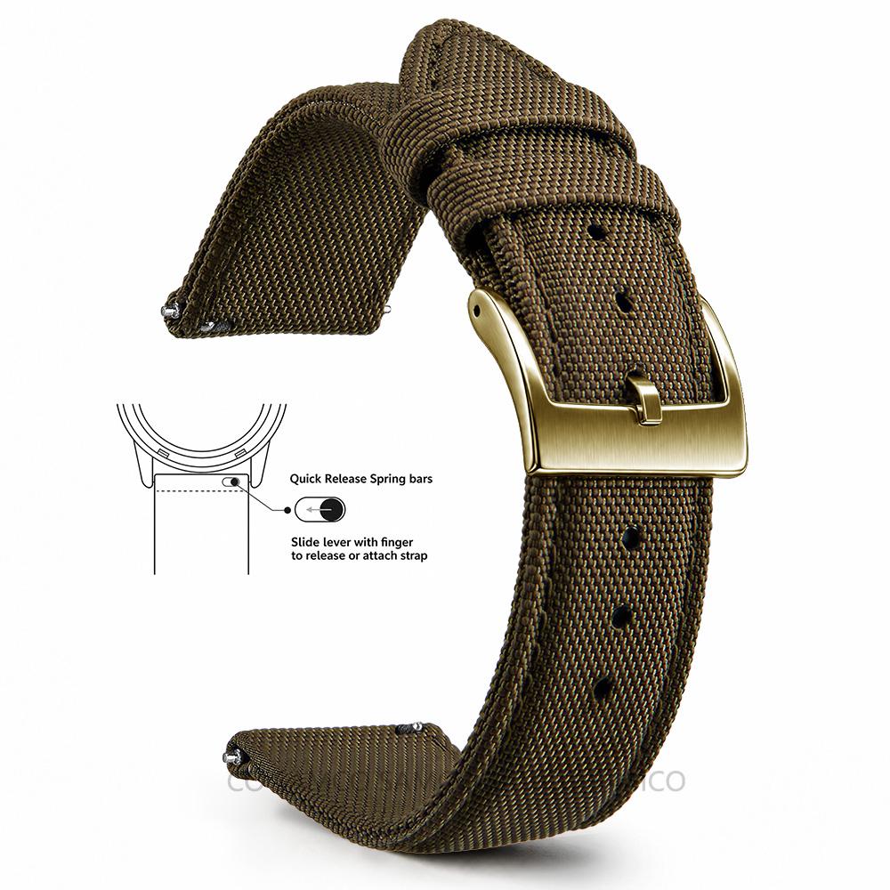 Superior Sailcloth European Watch Bands, Premium Nylon Watch Bands, 18mm 20mm 22mm Quick Release Watch Straps, for Men Women