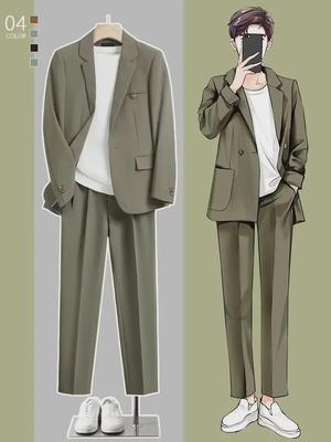 Men's Spring/Summer Casual Suits - Loose Fit, Mature Korean Style, High-End Jackets