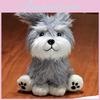 Dog Schnauzer Plush Doll With Expression Design For Kids Gift Decor Bedroom