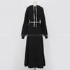 Autumn and Winter Style Loose Long-sleeved Hooded Sweatshirt High-waisted Long Skirt Two-piece Set