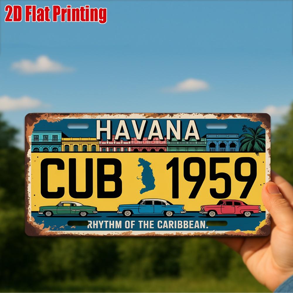 

D Flat Printing pc Vintage Metal Sign for Decorative Use Only Outdoor Plaque Wall Decor (cm xcm) Havana Aluminum 15x30cm(5.9x7.8inch)