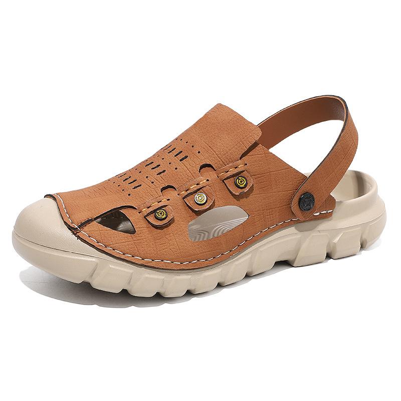 Sommer Herren Sandalen Echtes Leder Herren Freizeitschuhe Outdoor Herren Ledersandalen für Herren Strandschuhe Römische Herrenschuhe
