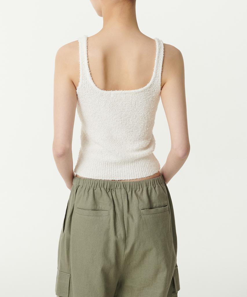 MUSINSA STANDARD WOMAN Women'S Fancy Yarn Ribbed Knit Sleeveless Top [Ivory]