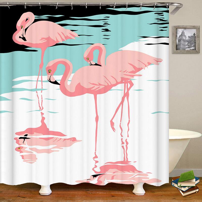 

Водонепроникна Водоспад Бамбук Стійка до цвілі Завіса для ванни Шторки для душу Гачки 12 F,180x180cm