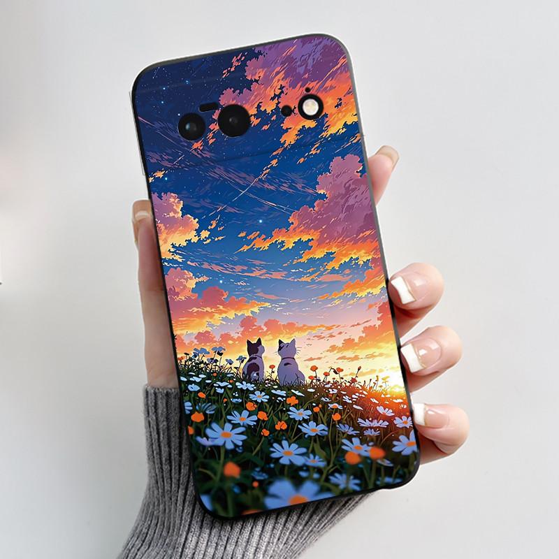 Coque Pour Google Pixel 6 6A 6Pro Pixel6 Pro Pixel6A Coque Luxe Mignonne Cool Garçons Filles Noir Mat Mince Souple Silicone Arrière Cover