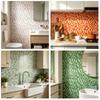 2Pcs 3D Mosaic Tile Sticker, 11.8 x 11.8 Inch Removable Wallpaper Tile, 3D Self Adhesive Wall Tiles, Bathroom Wall Tiles for Kitchen Backsplash, PVC