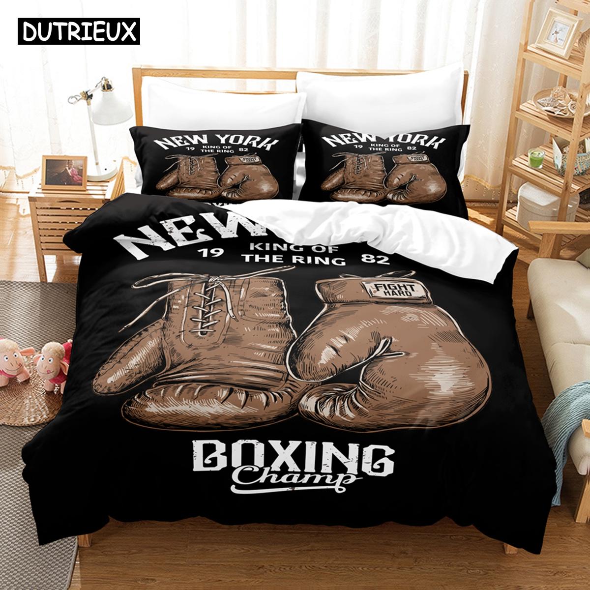 

Комплекты постельного белья 3D Boxing, пододеяльник с наволочкой, двуспальная кровать, двуспальная кровать, постельное белье размера «king-size» EU single(135x200cm)