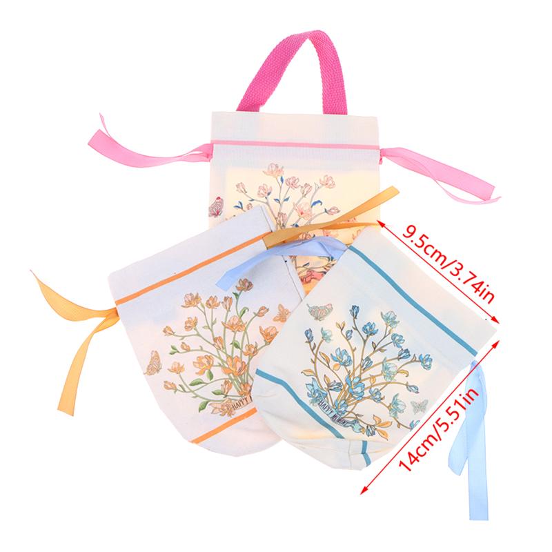 5Pcs Fresh Flower Bags Wedding Gift Bags Sweet Bags With Handles Multi-Functional Drawstring Pouches Durable And Beautiful