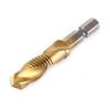 6pcs/Lot 1/4'' Hex Shank Thread Drill Bits HSS Coated Composite Tap Countersink Twist Metal Drilling Set Screw Tap Tool