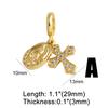 OCESRIO White Crystal Cross Virgin Mary Pendant for Necklace Copper Gold Plated Enamel Crucifix Jewelry Making Supplies pdtb712