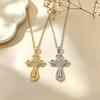 European Fashion Trend: Gold Plated Cross Necklace - Elegant, Luxurious Design