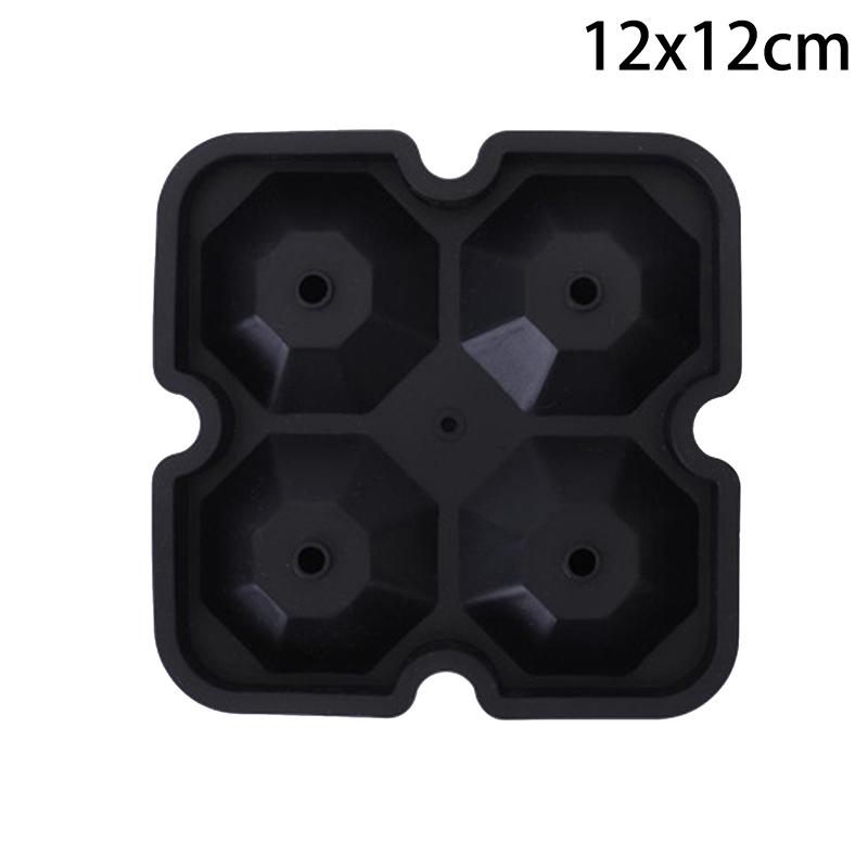 

Large Ice Cube Trays Silicone Ice Cube Molds For Freezer With Lid Reusable Whiskey Ice Mold Ball Diamond Ice Mold one size чорний