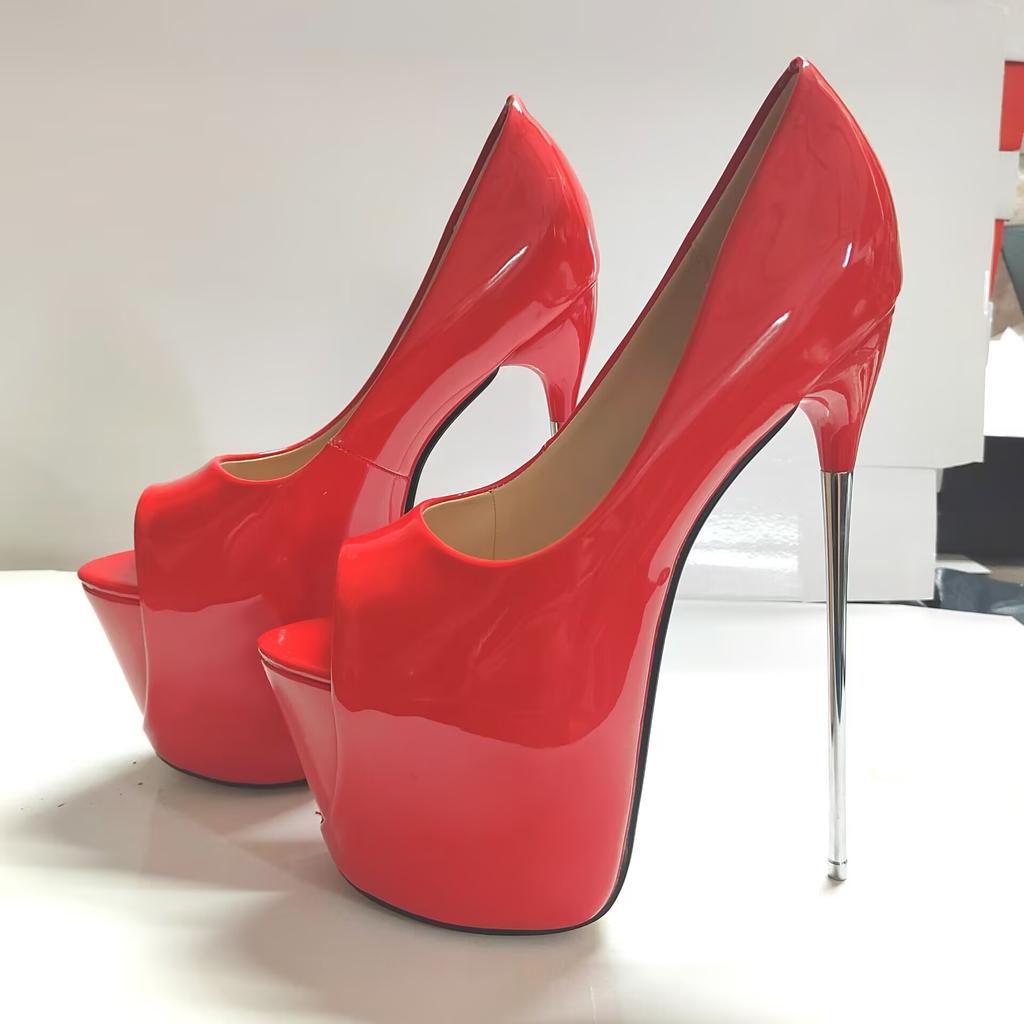 Crossdresser New 22cm Thin High Heels Female Round Toe Pumps Wedding Shoes Woman Fetish Ballet Gladiator Stilettos Sizes 34-50