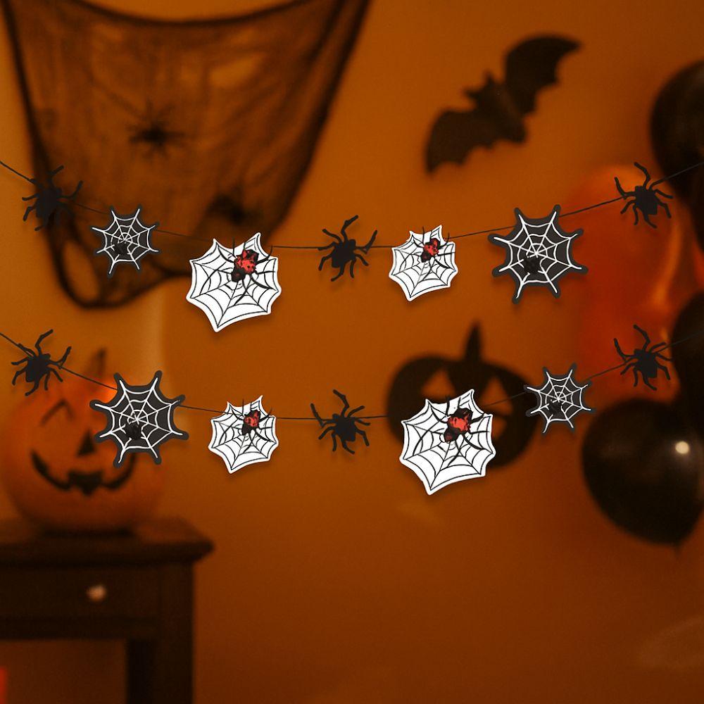 Black Halloween Spider Banner Scary Happy Halloween Decoration  Halloween Party