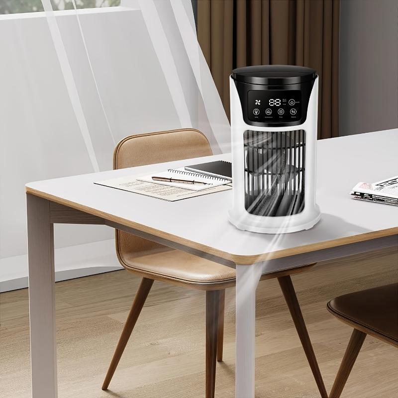 Tragbare Klimaanlage Luftbefeuchter Kühler, USB-Ventilator mit Atmosphärenlicht Kühler Klimaanlage, 6 Geschwindigkeiten einstellbar, 3 in 1 Funktion