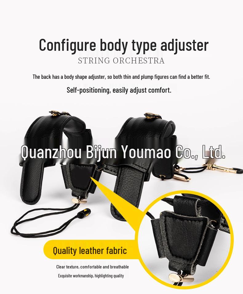 Adjustable Leather Double Shoulder Saxophone Strap for Alto, Tenor & Soprano - Suitable for Adults & Children