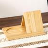 Acacia Wood Triangle Bookshelf & Coaster - Multifunctional Solid Wood Bookshelf for Bedroom or Kitchen with Recipe Rack & Bookmark Holder.